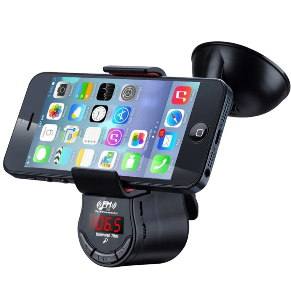 

SOONHUA FM09 Car Bluetooth Phone Holder Support Handsfree FM Transmitter Multifunction MP3 GPS Phone Holder With 300mAh Battery