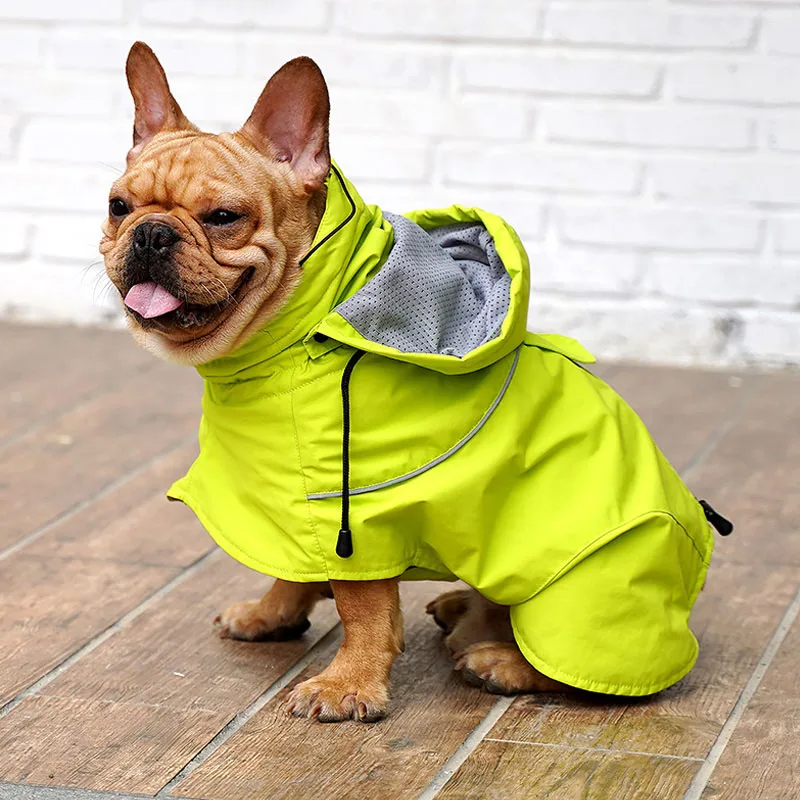 Плащ HEYPET для собак, водонепроницаемые костюмы для собак, нейлоновая застежка, одежда для собак, куртка с капюшоном, дождевик для домашних животных, средних и больших собак - Цвет: yellow
