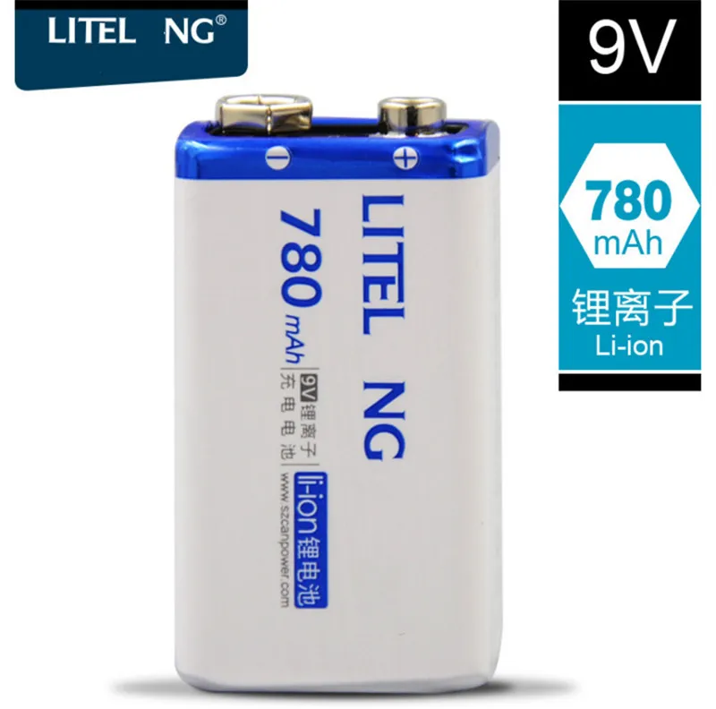 Li ion 9V 780mah 9V Lithium ion battery for Wireless microphone