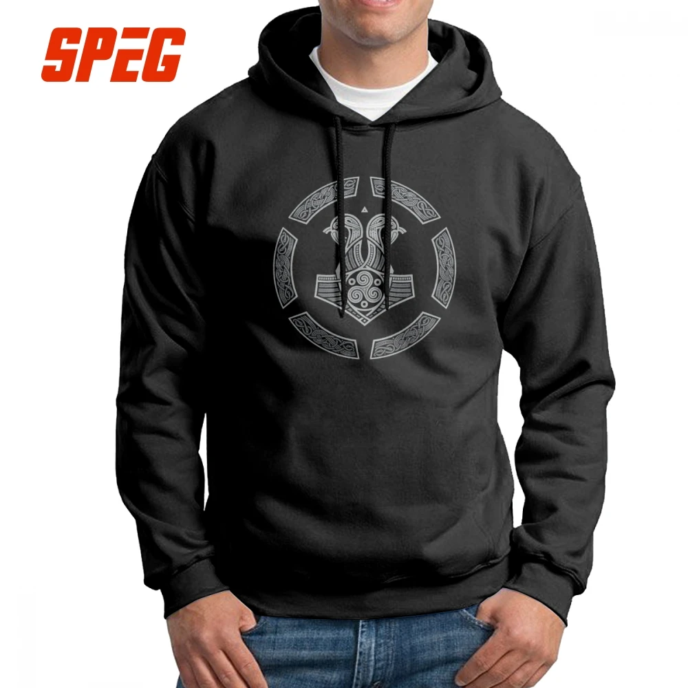 

Cool Hoodies Men Viking Northern Navy Valhalla Purified Cotton Hooded Sweatshirt Designs Pullovers
