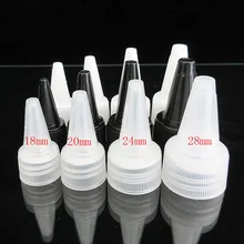 Прозрачная/белая/черная крышка для бутылки s, 18 мм, 20 мм, 24 мм, 28 мм, закручивающаяся Крышка для геля для волос, бутылка для жидкости с единорогом, пластиковая крышка