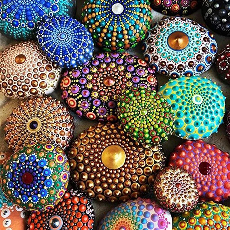 Mandala Dotting Tools Kit Rock Painting Stencils Stone Embossing Drill Drawing Stylus Pens Dotting Rods Kid Craft DIY Wall Art (13)