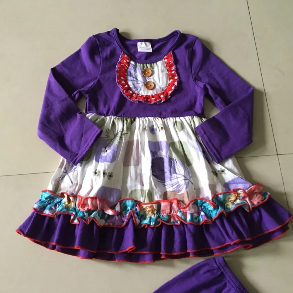 

2017 Unique Feature Hot Summer and Autumn 100% cotton and Baby Girls Dress with special ruffles design For birthday's present