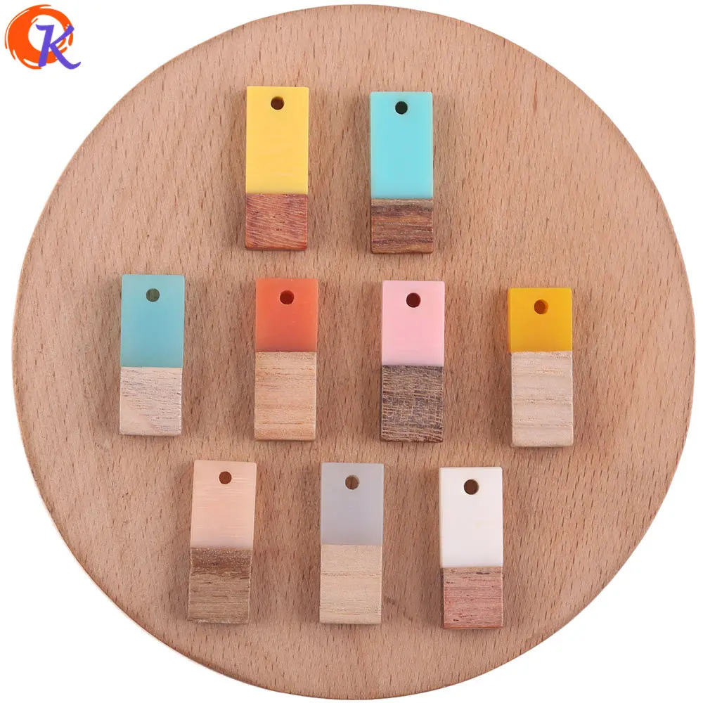 

Cordial Design 50Pcs 9*23MM Jewelry Accessories/Earrings Making/Square Shape/Natural Wood & Resin/Hand Made/Earring Findings