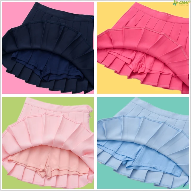 Womens Tennis Skorts Polyester Pleated Short Skirt Badminton Table Tennis Skirt High Waist Golf Training Sport Wear With Shorts