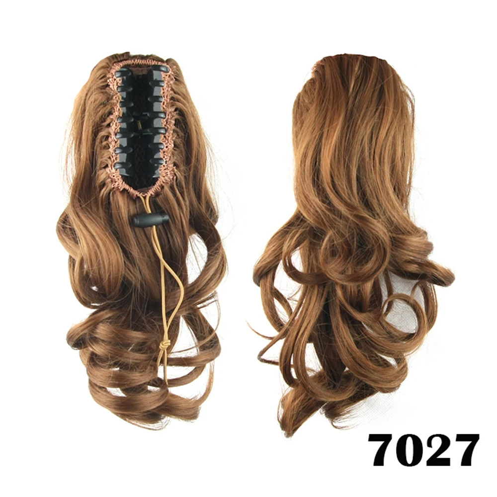 Soowee короткие волнистые высокотемпературные волокна синтетические волосы коготь конский хвост маленькие волосы конский хвост клип в наращивание волос шиньон - Цвет: #27