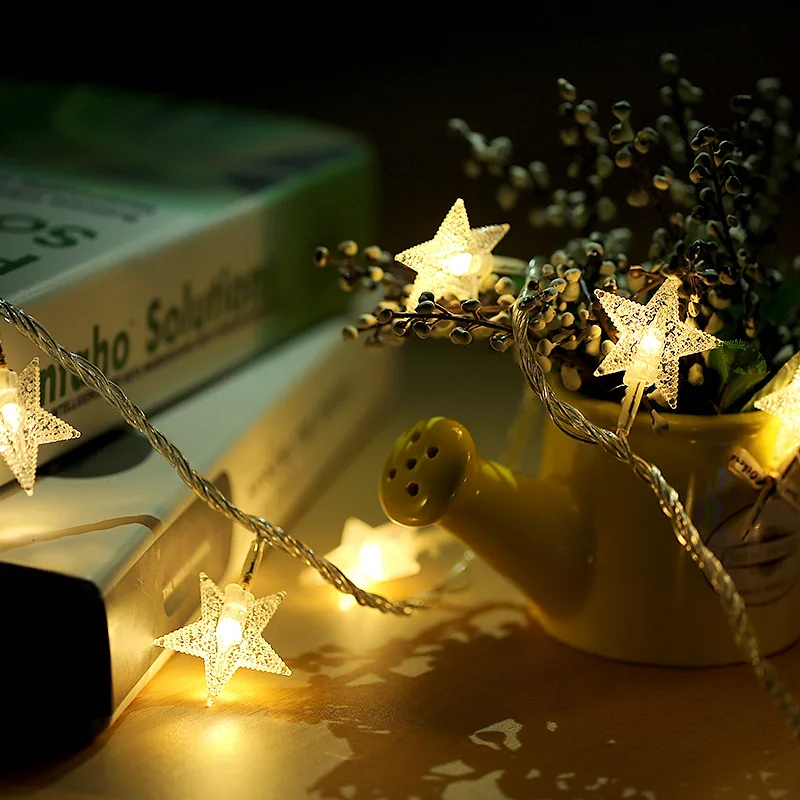 3m Star Led Strings Wire Battery Operated Christmas Wedding Party Decoration Outdoor Party Suplies LED String Fairy Lights (5)
