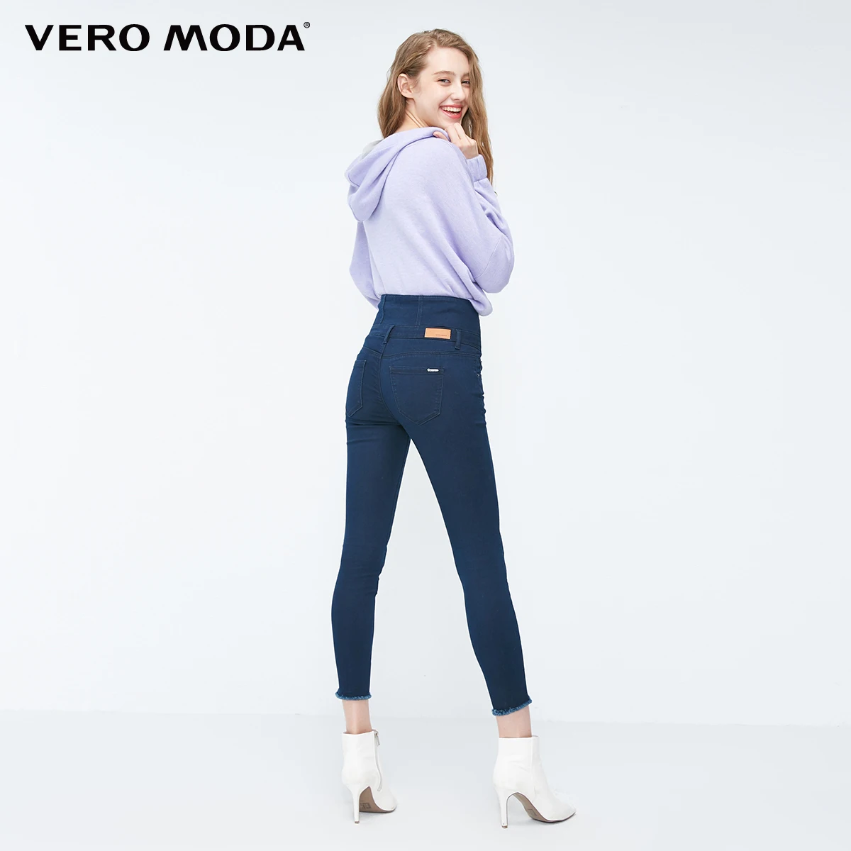 Vero Moda женские Стрейчевые джинсы с высокой талией на шнуровке | 318349575