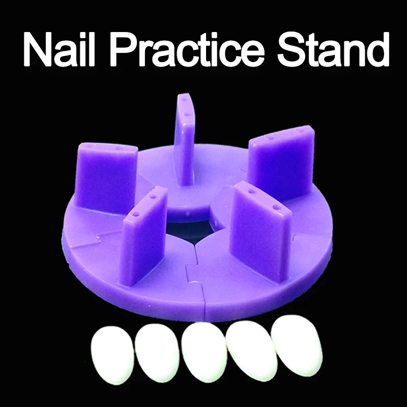 Plastice Nail Tips Display Practice Stand Holder Removable Lotus Base