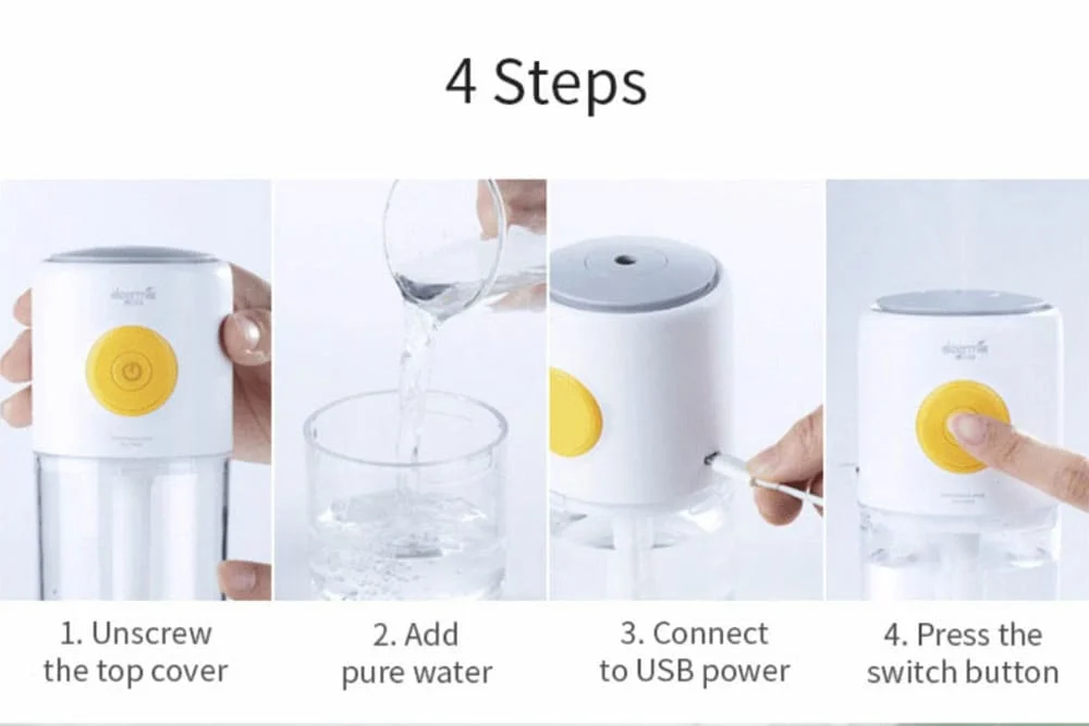 Deerma Mini USB Air Humidifier Mute Home Bedroom Protable Aromatherapy Machine from Xiaomi youpin- White