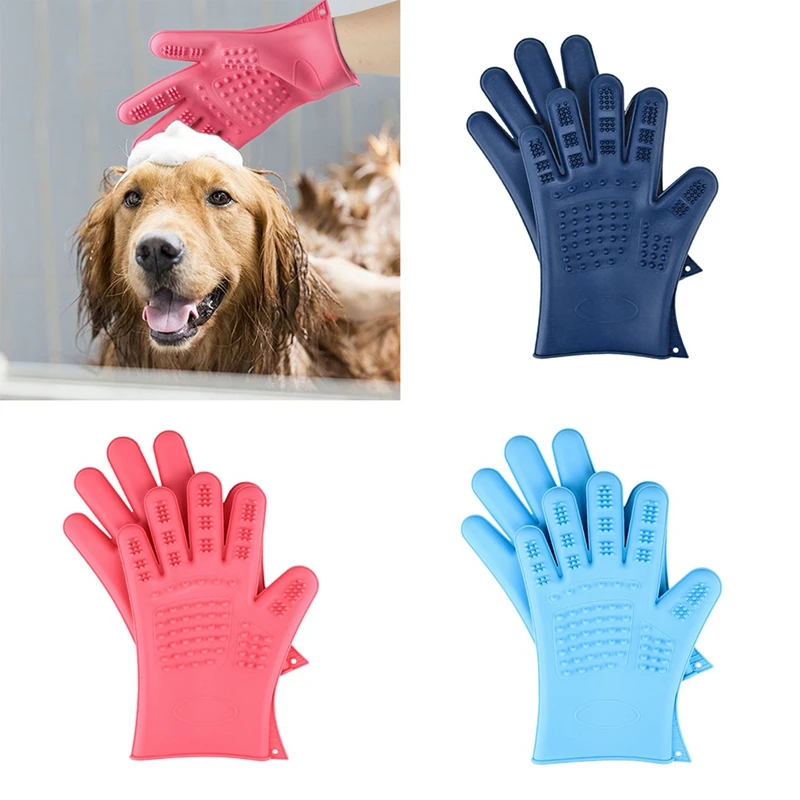 Dog Grooming Glove For Pet Cats Hair Deshedding Brush Comb Glove For