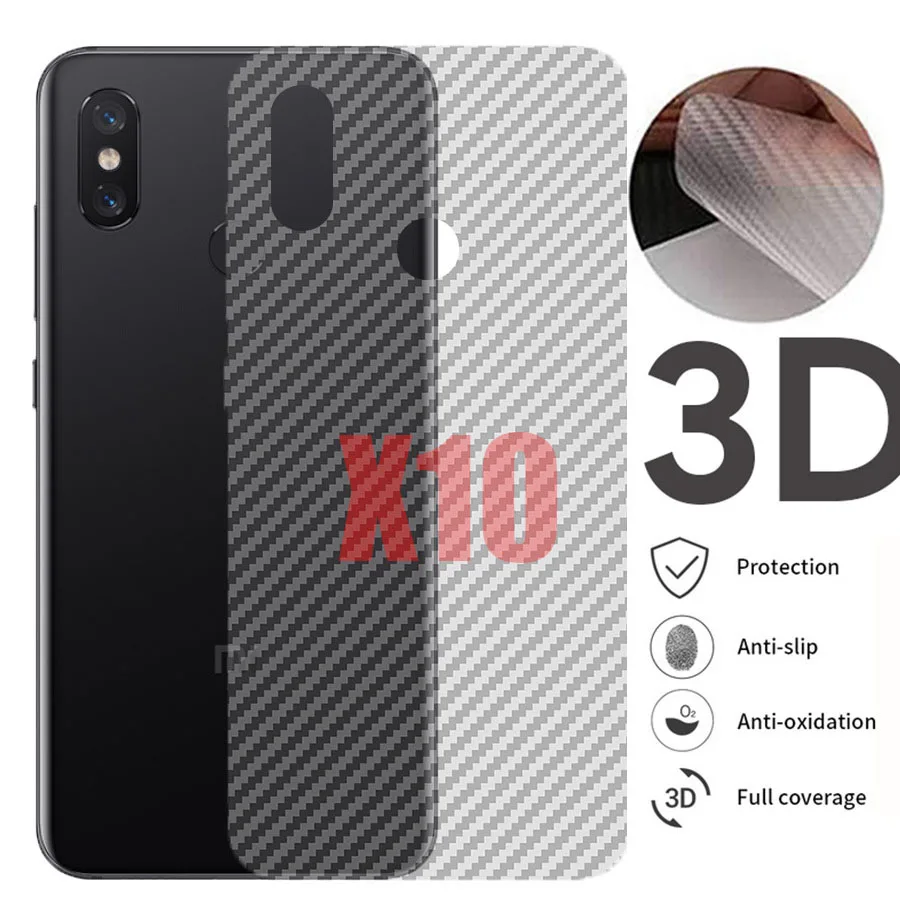 10 шт./лот 3D матовая прозрачная защитная пленка для задней панели из углеродного волокна для Xiaomi mi Max 3 2 mi x 3 2 9 8 SE Black Shark 1 2