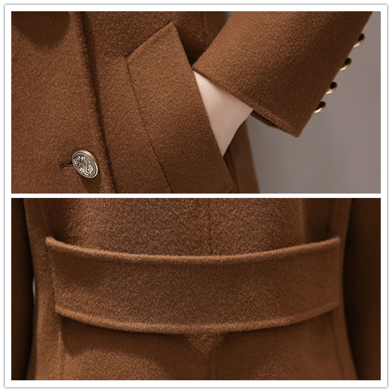 2018 long sleeve winter wool coat women Europe style plus size 5XL casaco feminino ladies autumn new Slim long woolen coats