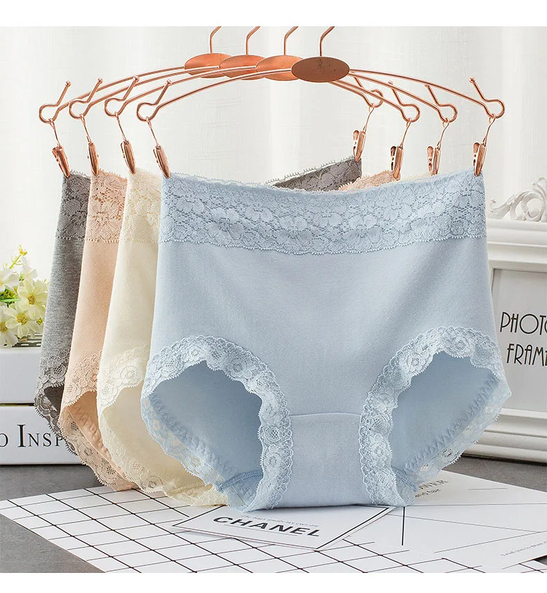 Women's Sexy Lace Panties High Waist Women Seamless Cotton Underwear Plus Size XXL Panties Breathable Lingerie For Ladies Culotte Femme 05