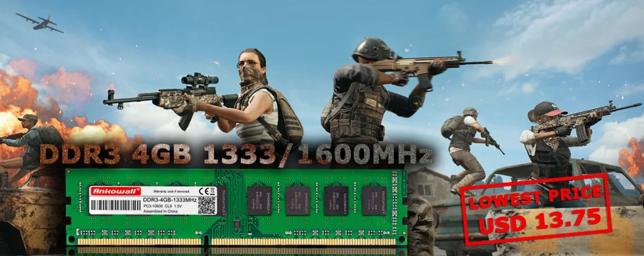 Оперативная память ANKOWALL DDR3 4 Гб+ 4 Гб = 8 Гб 1333 МГц 1600 МГц PC3-10600/12800 для настольных компьютеров Память DIMM 1,5 в 240Pin 2 шт./лот