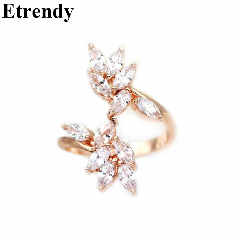 

Etrendy Shinning Zircon Statement Rings For Women Bijoux Open Design New Fashion Jewelry Fine Gifts