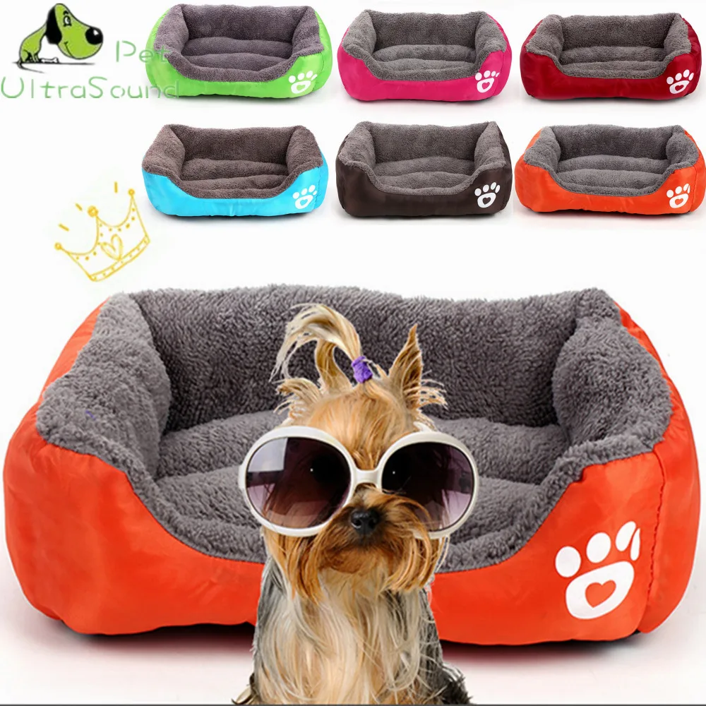 

S-XL 6 Colors Paw Pet Sofa Dog Beds Waterproof Bottom Soft Fleece Warm Cat Bed House Petshop Dropshipping cama perro