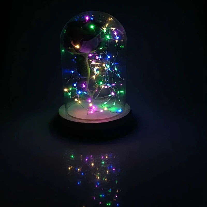 Led симуляцией, Роза светильник светящиеся гирлянды светильник бутылка ночной Светильник Романтический Свадебные украшения Стекло декоративный светильник