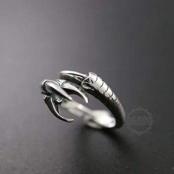 

8MM bead size dragon claw 925 sterling silver ring setting bezel basic ring diameter 18mm DIY adjustable ring setting 1294096