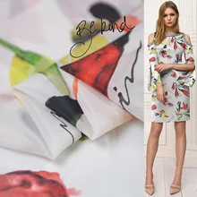 Тонкий хлопок шелк материал подкладка цифровая печать 100 см* 114 см