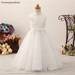 Forevergracedress Элегантный Прекрасный Платье в цветочек для девочек 2019 линия Кружева без рукавов со шнуровкой сзади Дети Театрализованное