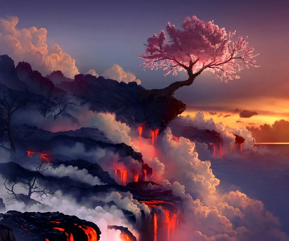 New Diamond Embroidery, Mount Fuji, Flaming Mountain Cherry Tree 5D