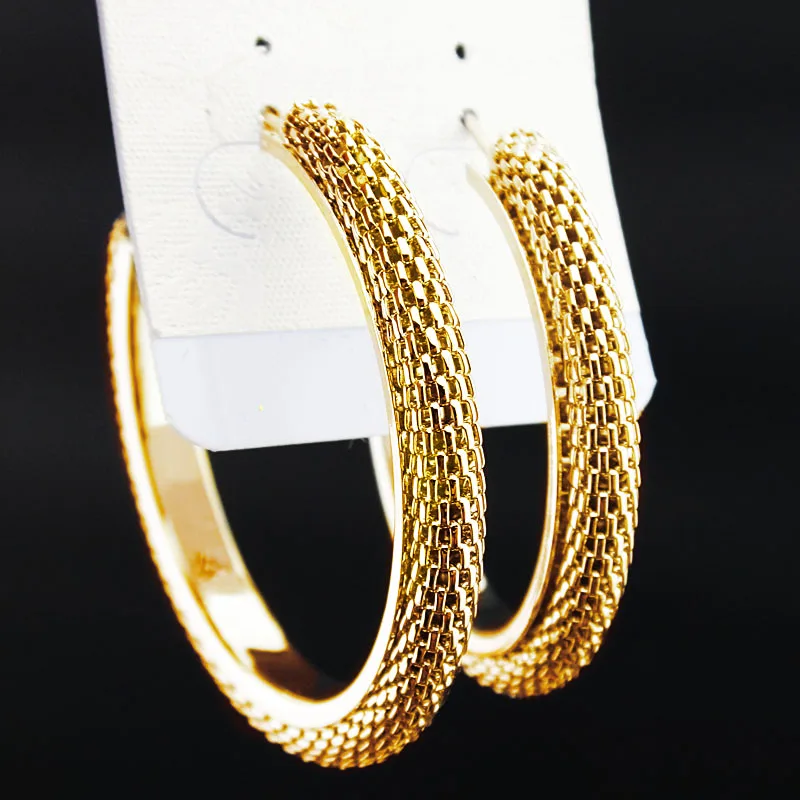 Charms Hot Sale Gold Plated Big Chains Loop Hoop Earrings for Womens Men&#39;s Jewelry A2094-in Hoop ...