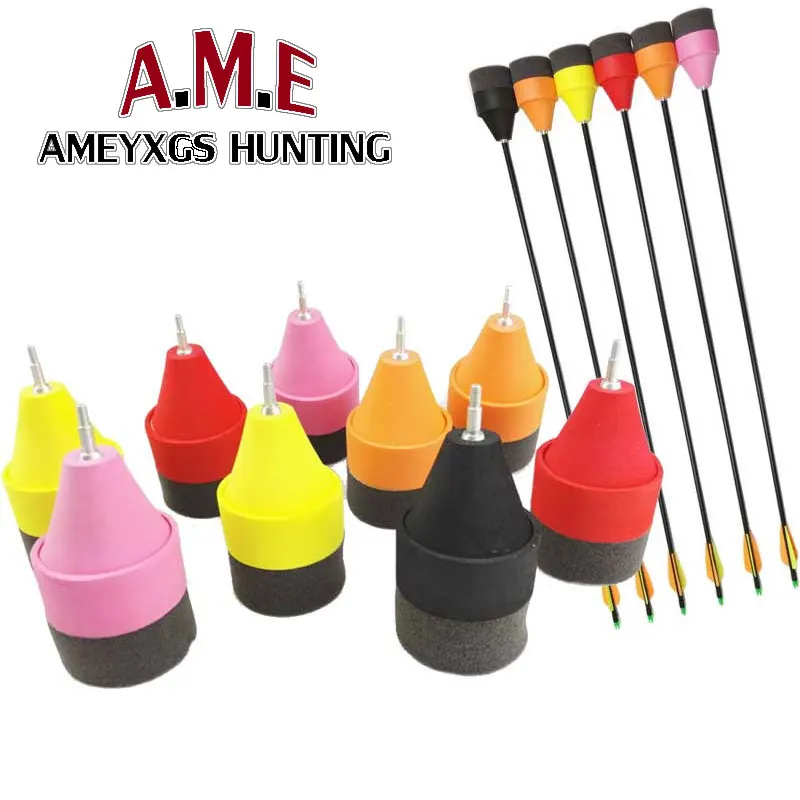 12pcs Archery Target Rubber Arrowhead Fiberglass Aluminum Arrows Sponge
