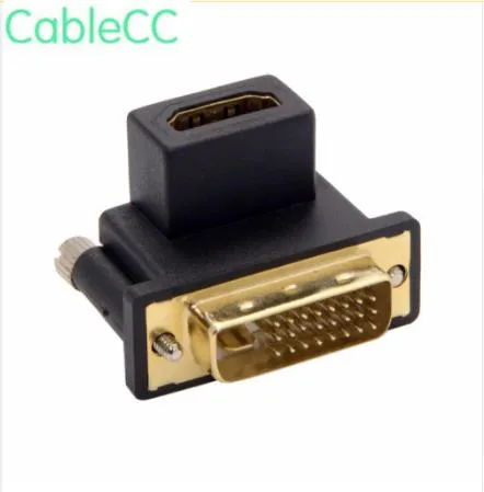 

90 Degree Up Angled DVI Male to HDMI Female Adapter for Computer & HDTV & Graphics Card
