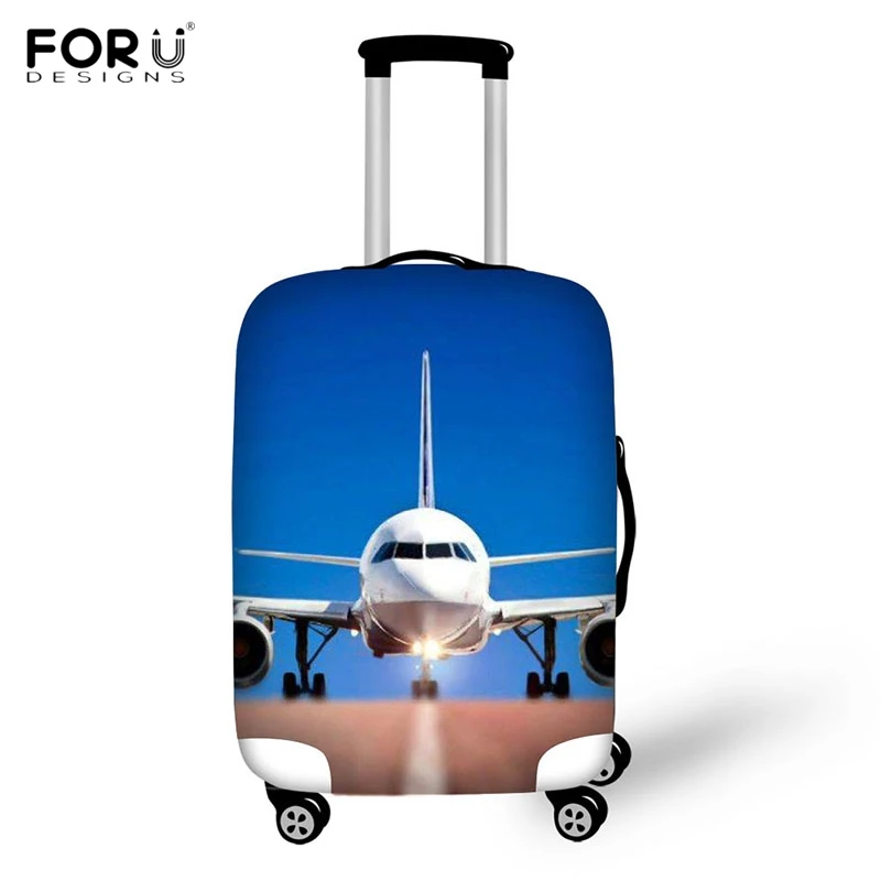 

FORUDESIGNS Aircraft 3D Print Elastic Luggage Protective Cover Zipper Suit For 18-30 inch Trunk Case Travel Suitcase Covers Bags