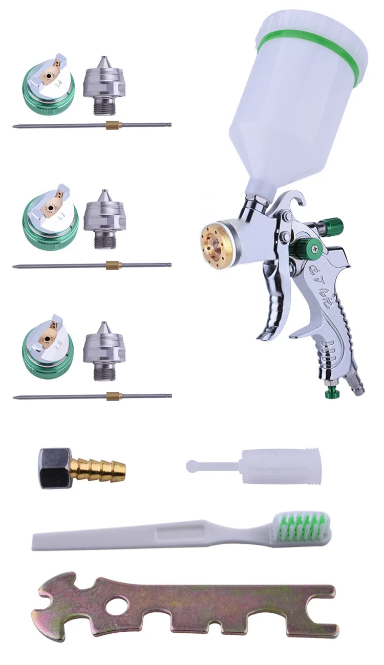  HVLP 2008 paint spray gun set gravity feed 1.4mm 1.7mm 2.0mm DIY auto Car face Paint spray gun