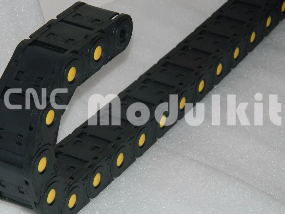 Промышленная пластиковая нейлоновая кабельная цепная проволока несущая внутренний размер 35X75 Закрытая желтая точка и разъемы из Модульный Набор cnc