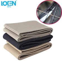 1PC Hand sewn Leather steering wheel cover 38CM for toyota hyundai chevrolet ford vw honda peugeot lada skoda kia universal car