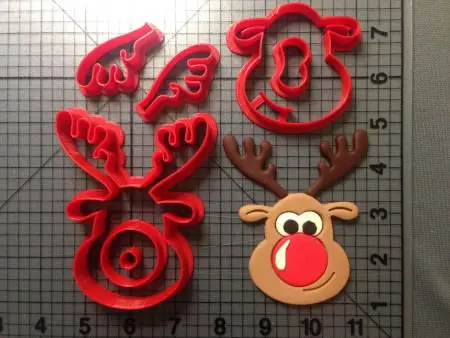 Мультфильм ТВ персонаж рудолф олень печенья набор на заказ 3D печатные режущие инструменты для печенья, мастики украшения торта - Цвет: reindeer 3 inch