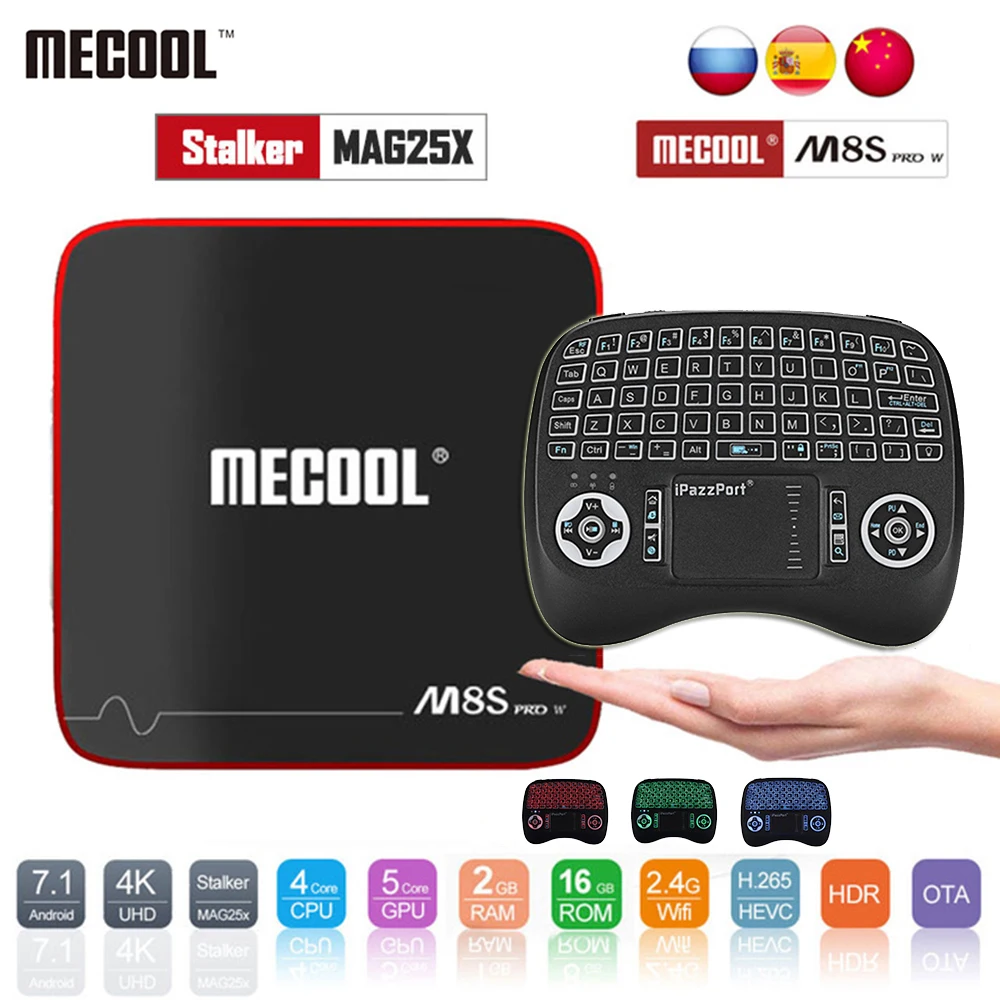 

Mecool M8s Pro W Smart TV Box Amlogic S905W Quad core 2GB RAM DDR3 16GB 4K H.265 HD 2.4G WiFi 100LAN Android Set Top Box