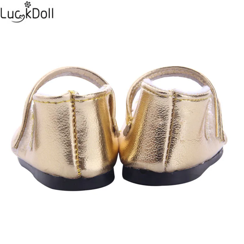 Luckdoll круглые маленькие кожаные туфли для 18-дюймовые американских кукол, лучшие детские игрушки для детей праздничные подарки