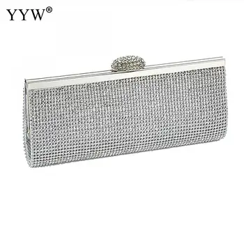 

Famous Fashion Female Evening Party Bag Gold Zinc Alloy Women Handbags Silver Clutch Bag Black Shoulder Bags Women Smalll Bag