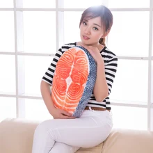 Креативная плюшевая подушка лосось подушечка-спонж материал рыба овальной формы Подушка сиденья дивана стул Реалистичная Подушка 47*27 см