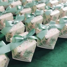 Шт. 100 шт. Алмазный Форма синий розовый черный зеленый цветок Фламинго олень коробка конфет Свадебные вечерние сувениры вечеринок сувениры подарок коробка