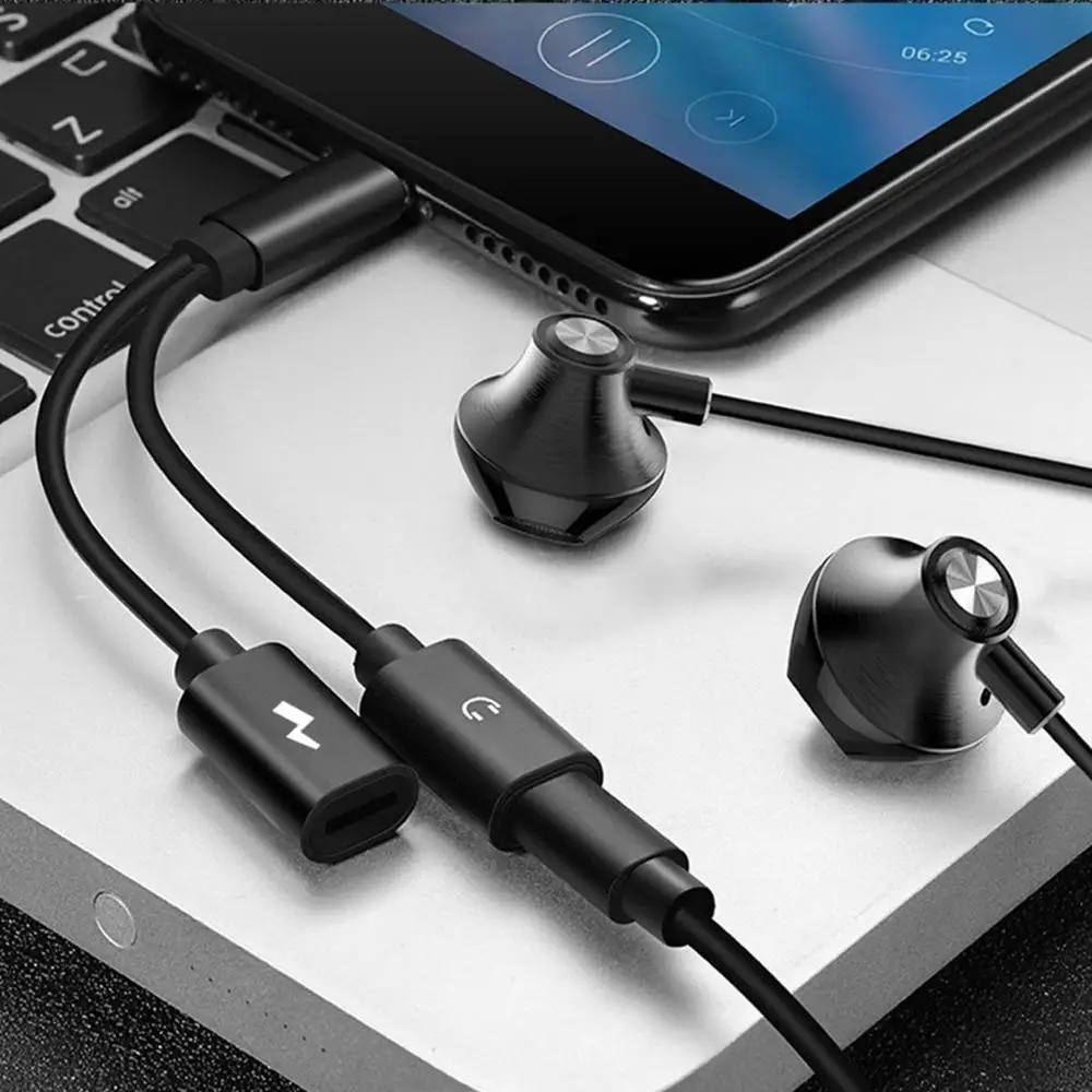 

2 in 1 Dual Jack Adapter Audio Charging Splitter Cable for iPhone X 8 7 Plus Earphone Headphones Converter For iOS