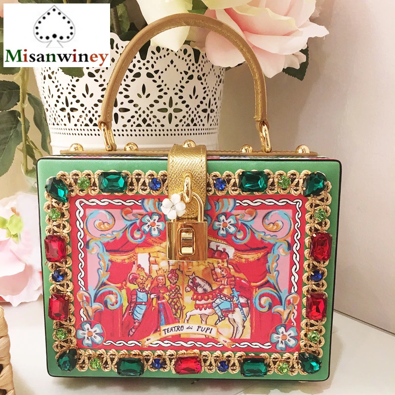 

Embroidery Green Red Blue Diamond Beaded Fashion Women Plaid Shoulder Handbags Messenger Crossbody Bags Evening Totes Bag Clutch