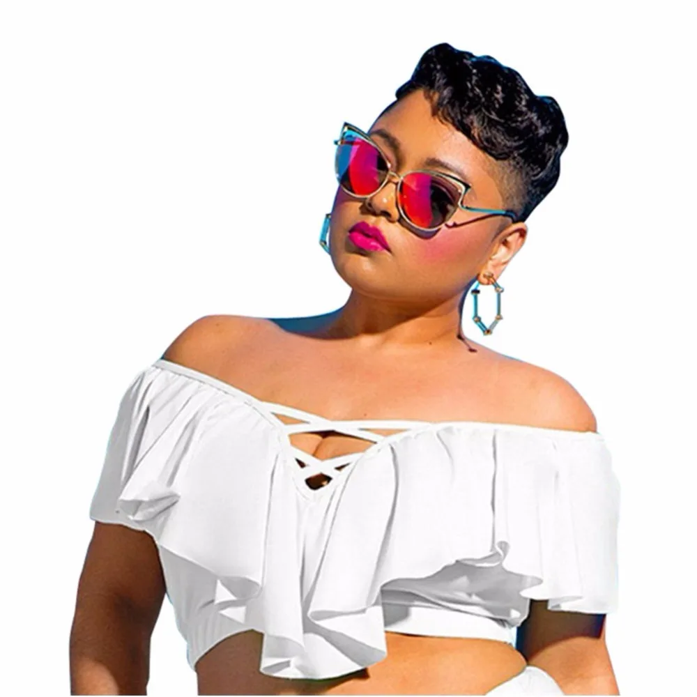 

Plus size High Waist Bikini Set Swimwear Women Brazil Tanga Swimsuit 2018 Swim Bathing Suit Bather Push up Female Beach Wear