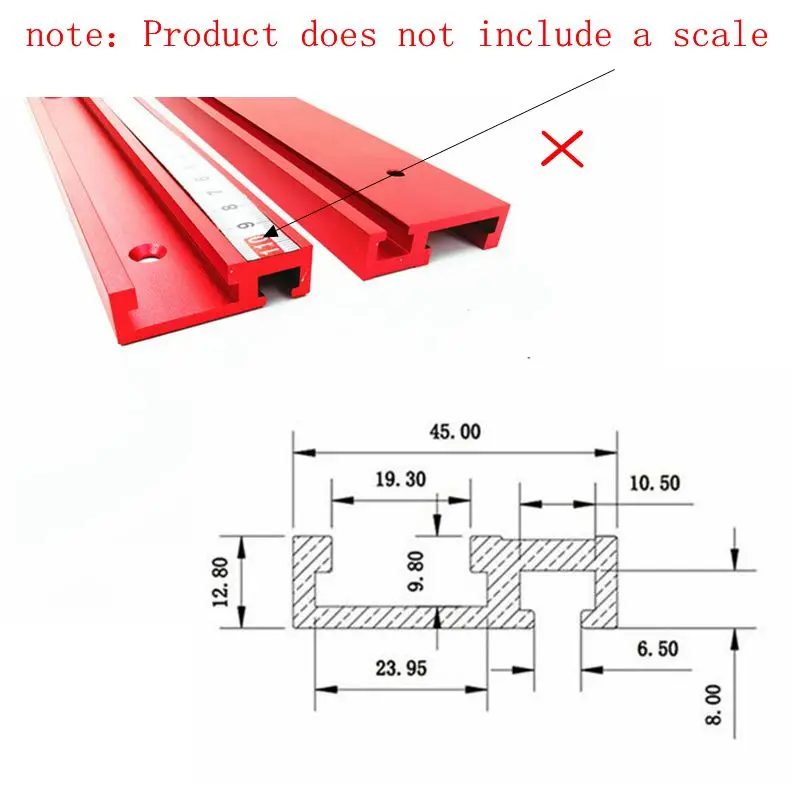 40 см/60 см/80 см Стандартный Красный Сплав Т-образная дорожка DIY деревообрабатывающий Т-образный слот Торцовочная дорожка/Слот для джиг приспособление маршрутизатор стол(без шкалы