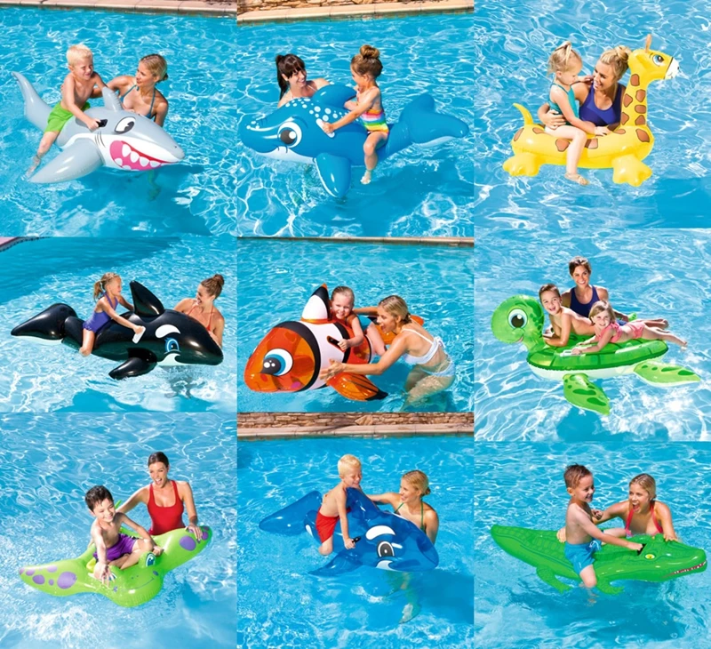 Baby Swimming Ring Shark Seat Inflatable Flamingo Swan Pool Float Baby