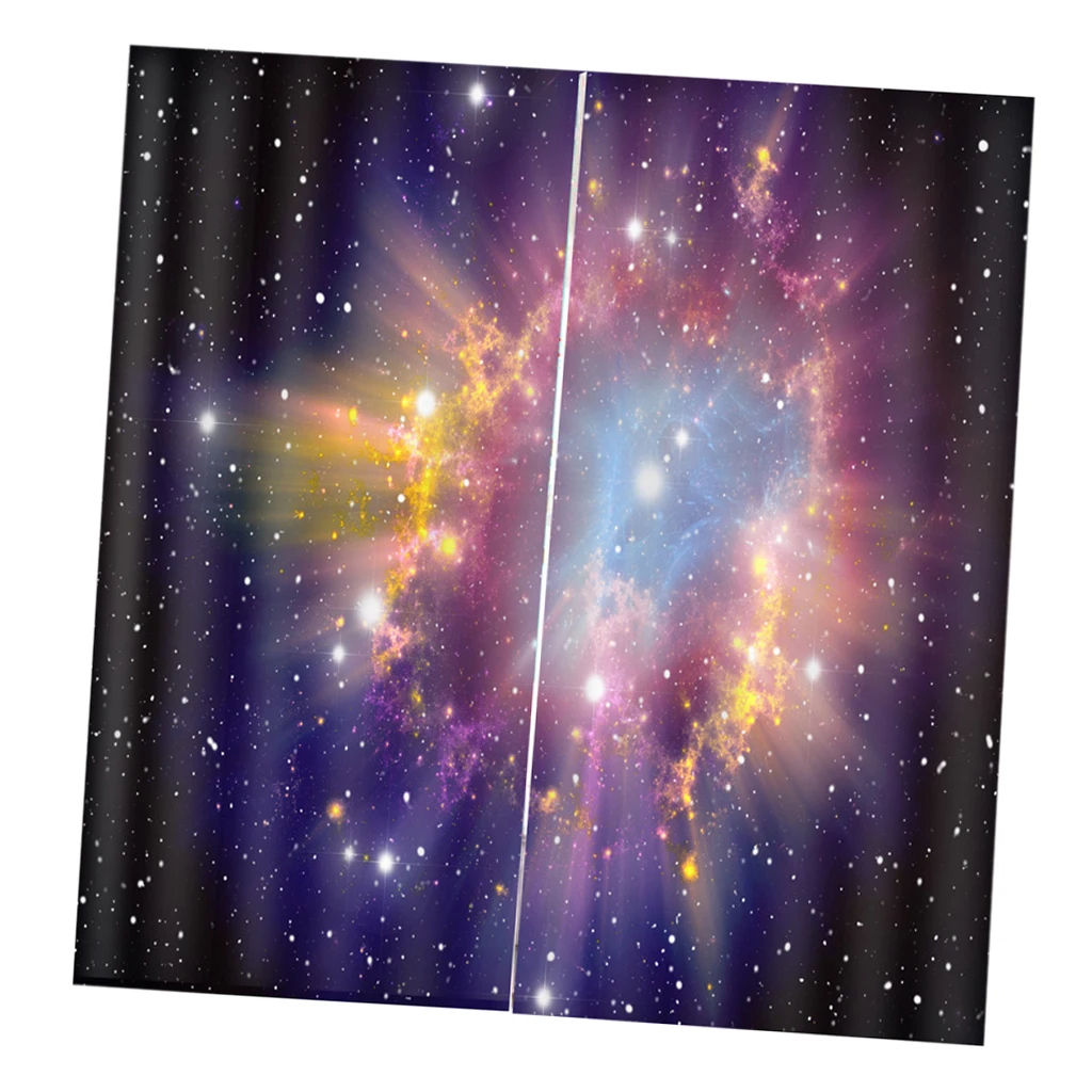 Practical Window Treatment Decorative Polyester Scenery 3D Printing Picture Blackout Curtain, 2 Panels/Set (59'W x 65'L)