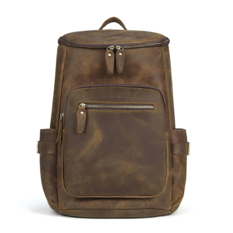 

YISHEN Crazy Horse Leather Men Backpack Large Capacity Men Travel Bag School Bag For Male Retro Leather Men Backpacks MLT1963