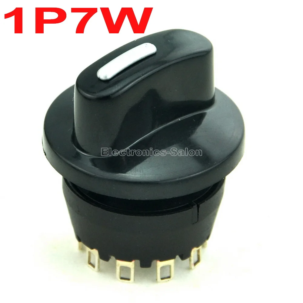 

SP7T 8A/250V 1 Pole 7 Way Rotary Switch, with Knob.