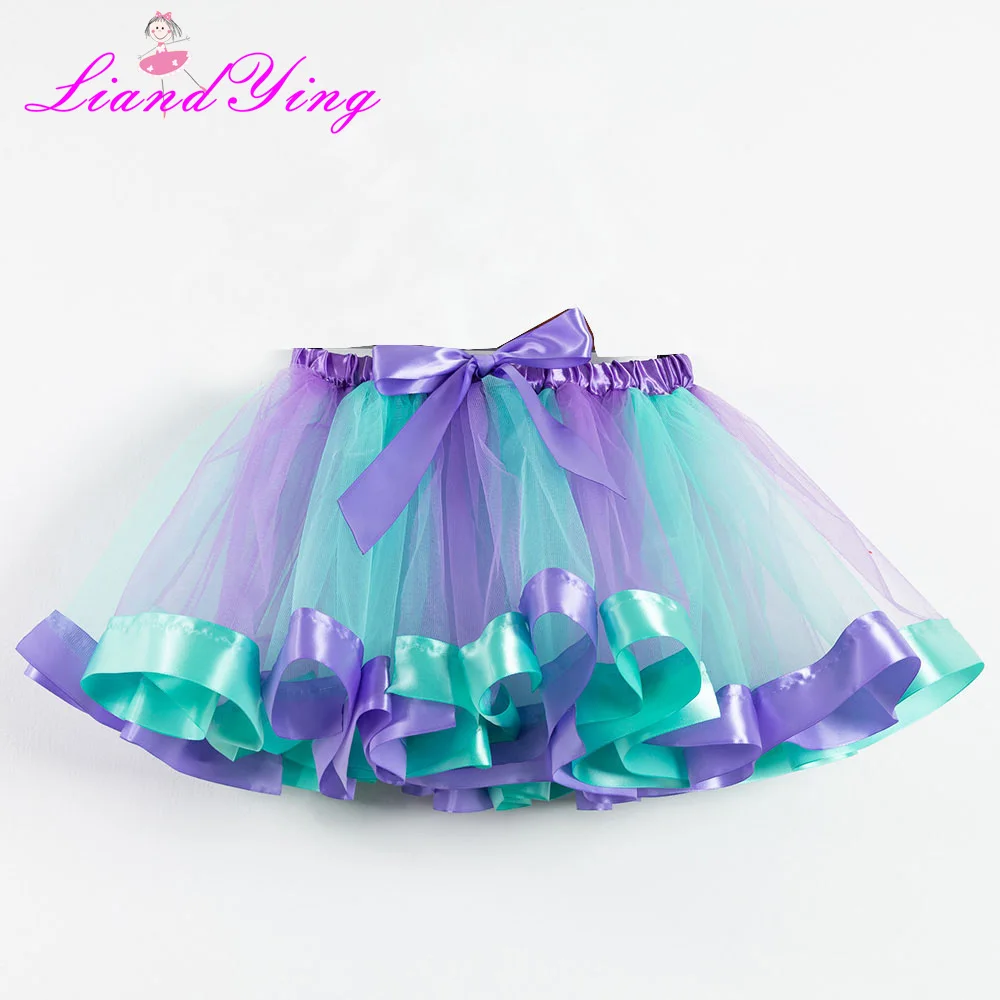 Unicorn Headband Princess Mermaid Tutu Skirt Baby Girls Clothes Rainbow Kids Party Tutu for Girls Skirts Children Ball Gown - Цвет: 6302Skirt