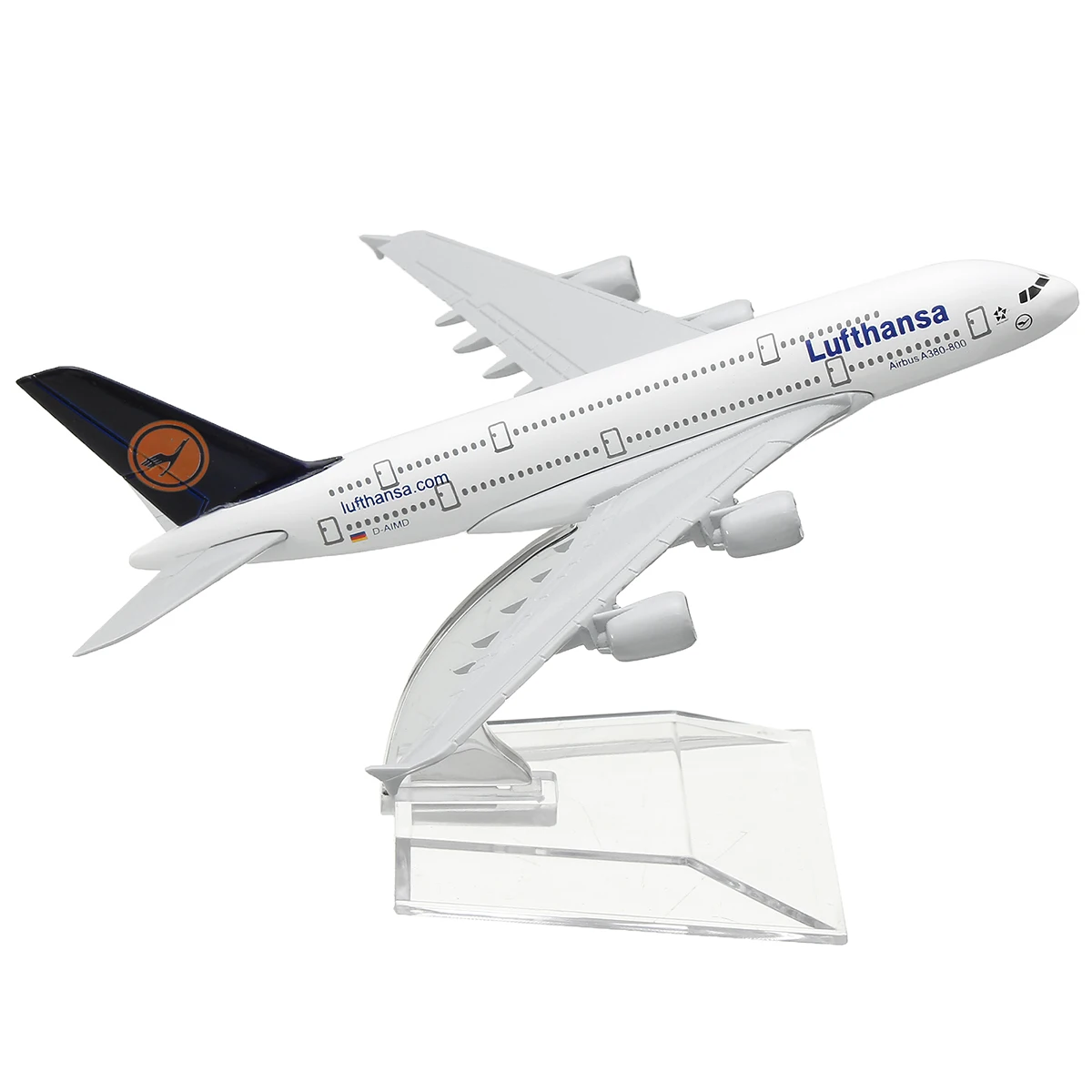  KIWARM 160mm Metal Plane Model Aircraft A380 Lufthans Aeroplane Scale Desk Toy Decoration Crafts Fi