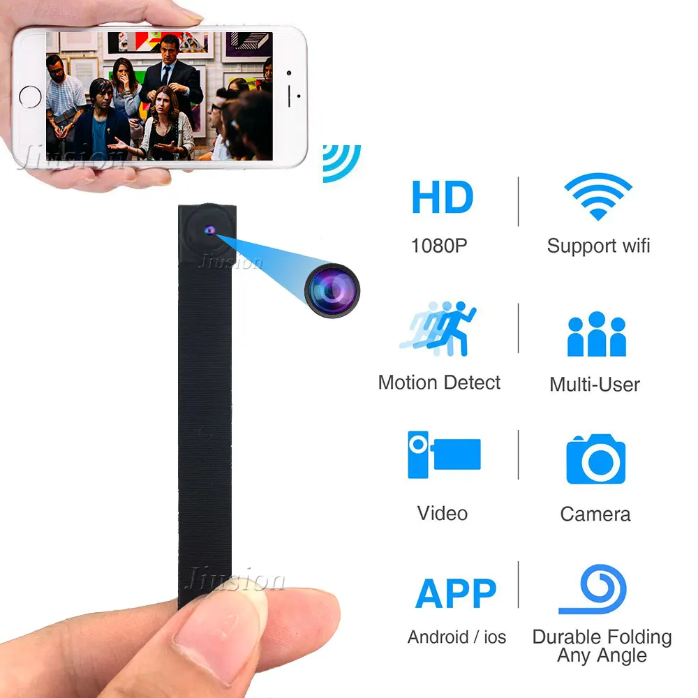 

FHD 1080P Mini WIFI Camera Motion Sensor Flexible Camcorder IP P2P Remote Micro Cam Video Audio Recorder with Covert Button Acc